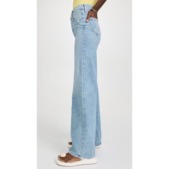 NWT Mother The Enchanter in Party Of One Stretch Wide Leg Jeans 33 - Picture 9 of 10